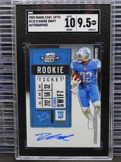D'ANDRE SWIFT RC 🔥 2020 Contenders OPTIC ROOKIE TICKET AUTO  ** SGC 10 9.5  ';