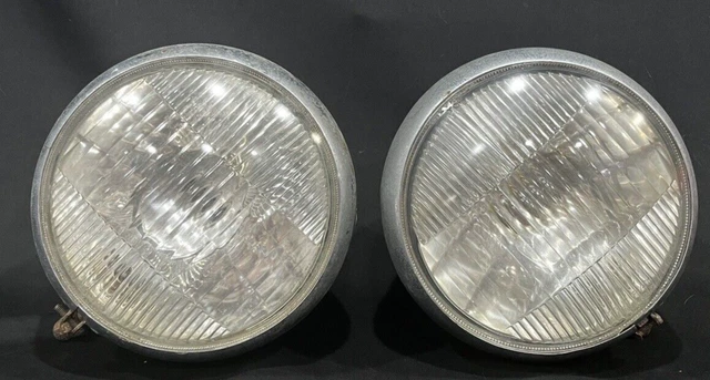 1934 Chevy Master HEADLIGHT ASSEMBLIES Original GM pair Guide Tiltray