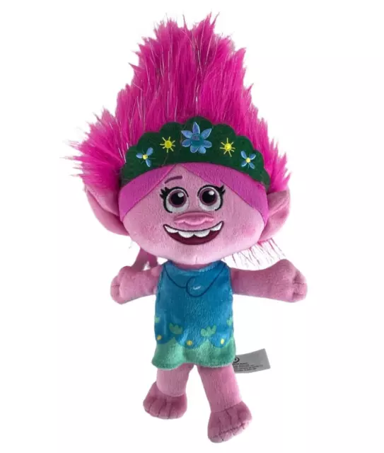 Dreamworks Trolls World Tour Poppy 10" Plush Doll Pink Sparkle Hair Crown Dress