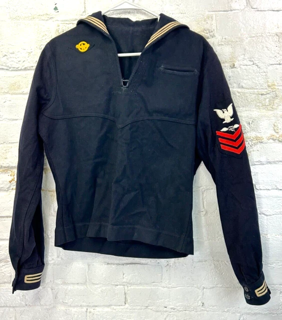 WWII US NAVY Aviation Radioman 1st Class Dress Blue Jumper Top £66.79 ...