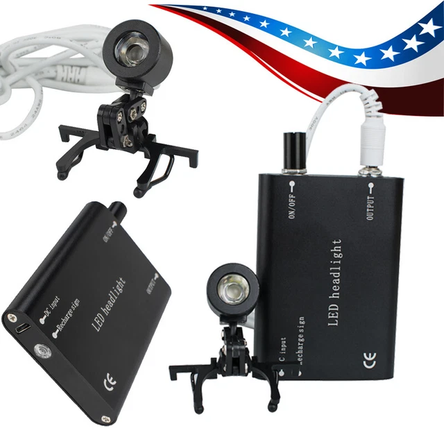 NEW Dental Medical LED Clip Head Light Rechargeable Battery *USA Ship*