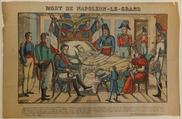 NAPOLÉON IER IMAGERIE d'Epinal "Mort de Napoléon-le-grand" Vers 1860