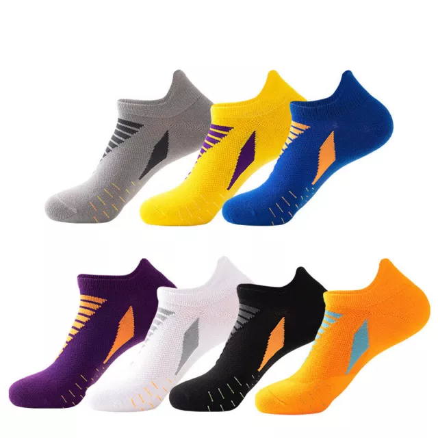 Mens Ankle Quarter Boat Socks Low Cut Athletic Sports Non-slip Running Outdoor