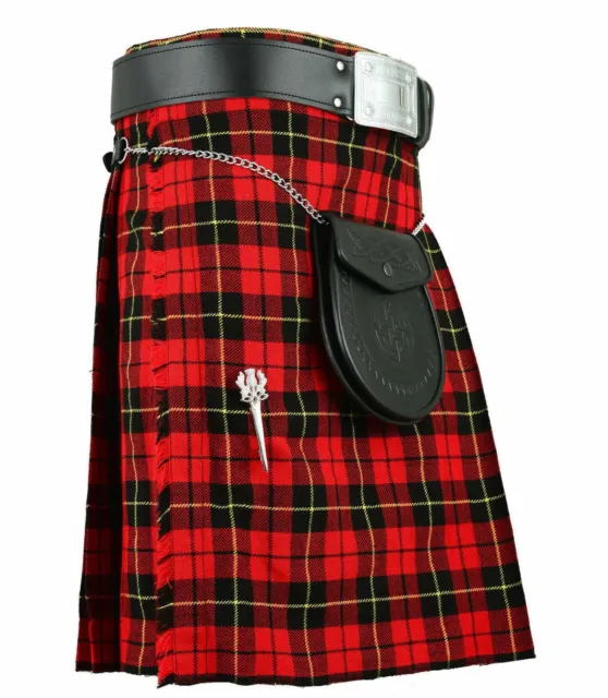 Scottish Mens Royal Steward Kilt 16oz, Highland Skirt Dress 8 Yard Tartan Kilts