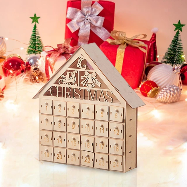 Calendrier De L'Avent DIY – 24 Pendentifs Bois Numérotés 1-24 + Corde De Jute 33m – Déco Naturel