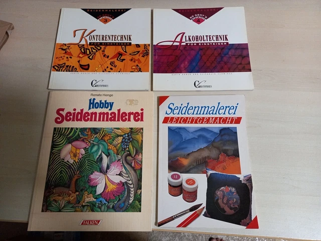 4 Bücher Seidenmalerei Malen auf Seide Motive Techniken Anleitungen