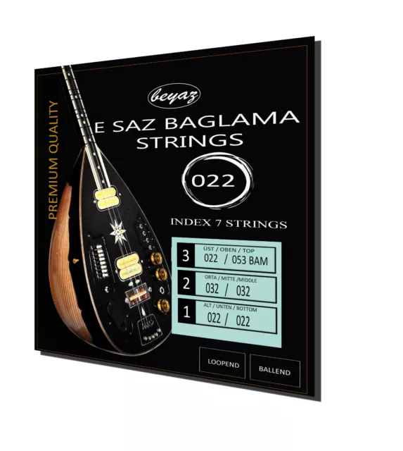 New E-SAZ  022 Set Professional Quality Strings Elektro Baglama Saz Teli Saiten