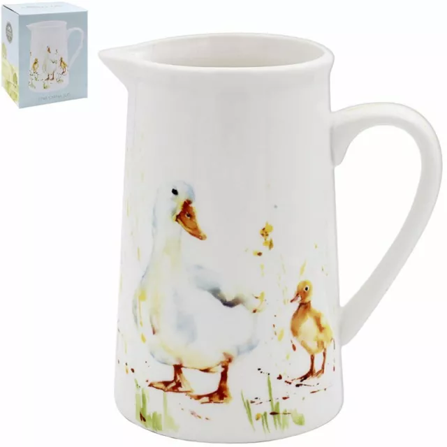 Country Life Duck Watercolour Fine China Milk Jug Pitcher Gravy scream server