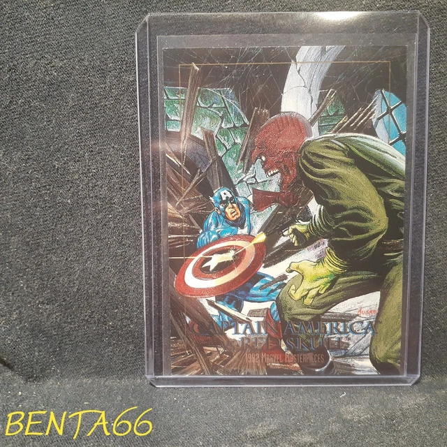 1992 Marvel Masterpieces 🔥 Captain America vs Red Skull Battle Spectra Etch #5D