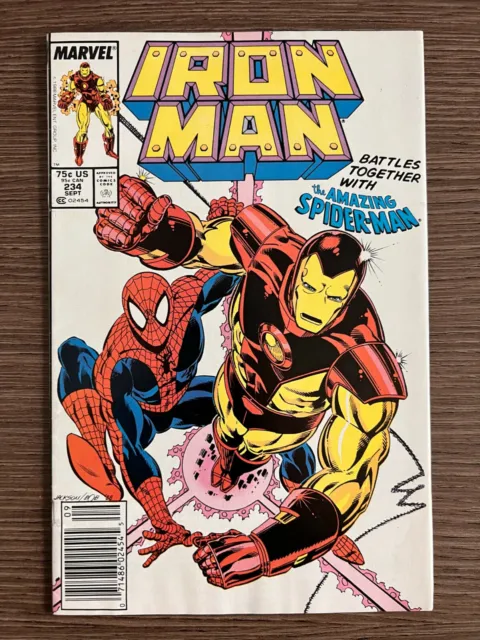 Iron Man #234 1988 VF/NM App Spiderman Fumetto Americano Marvel Comics USA