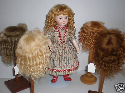 Doll Wigs PERRUQUE T.6 100% cheveux naturels châtains pour poupée ancienne 