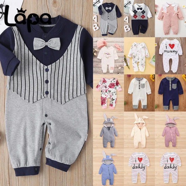 Girls Boys Newborn Baby Hooded Romper Playsuit Jumpsuit Bodysuit Outfit Clothes