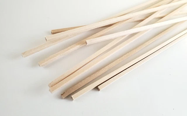 Wood Beams Posts 1/8 x 1/8 x 18" long x10 Basswood Model Making Dollhouses