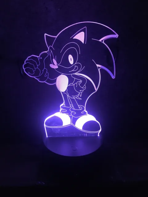 Sonic Toys Night Light, 3D Sonic The Hedgehog Toys Night Light - 16 Color Change