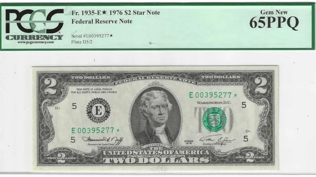 1976* $2 Richmond STAR note ..... PCGS Gem New 65 PPQ