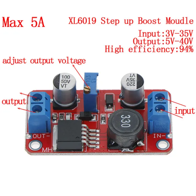 5A DC-DC step up power module boost volt converter 3.3V-35V to 5V 6V 9V 12V   F3 2