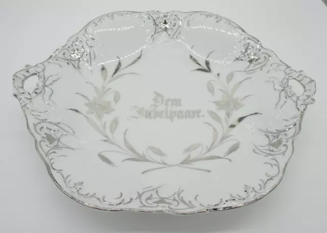 Jubelpaare Porzellan Schüssel Teller Kuchenteller Silberhochzeit Jugendstil 243