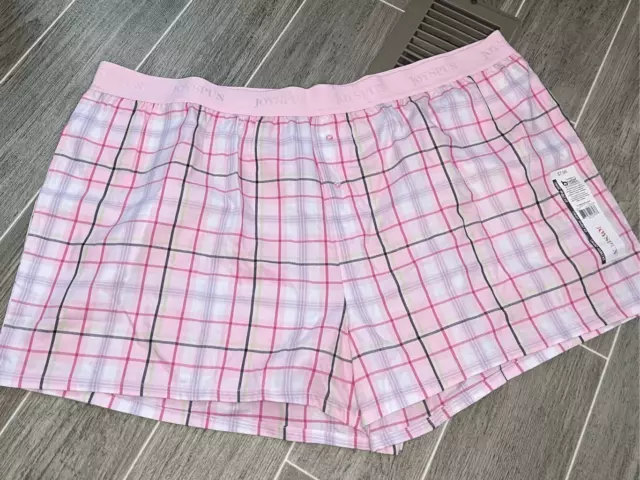Shorts sleep lounge shorts size 2X  pink checks soft as a baby solid pink waistb