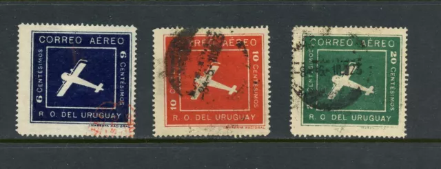 R2671 Uruguay 1924 aviation airplanes airmails 3v. used