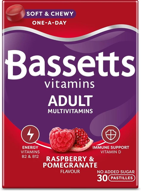 BASSETTS CHEWABLE VITAMINS Adults Multivitamins, Box of 30 Pastilles ...