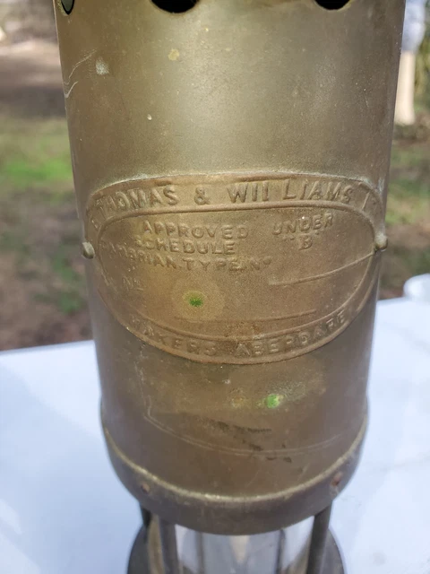 Vintage E.THOMAS & WILLIAMS LTD 9" Brass Miners Lantern Lamp 2