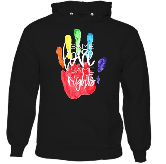 Lgbt Same Love Gay Pride Felpa con Cappuccio Lesbico Neon Colori Arcobaleno