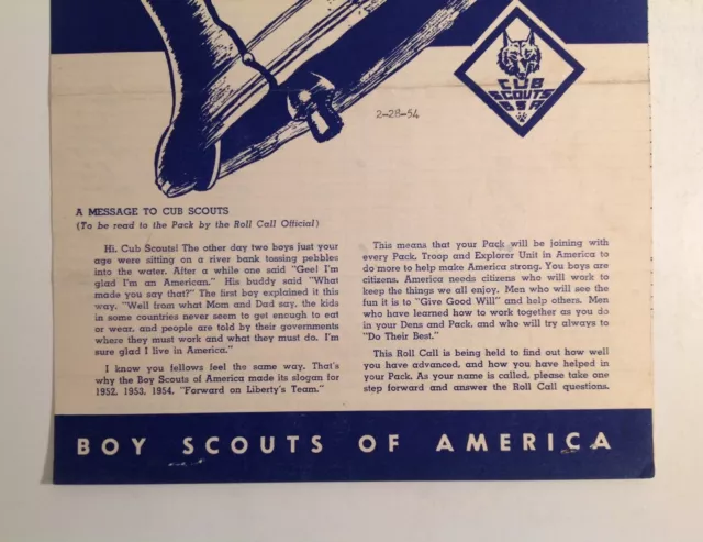 Boy Scouts Of America VTG 1954 Pack Roll Call And Inspection Sun Valley CA 2