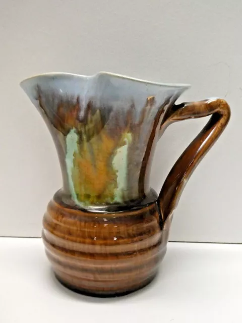 Remued  Pottery Jug  Australian Studio Ceramic Blue Brown Green Drip Glaze 118/5