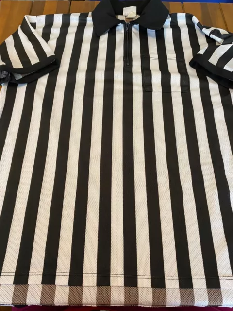 +POS 2XL Black And White Referee T Shirt Polo Made in USA