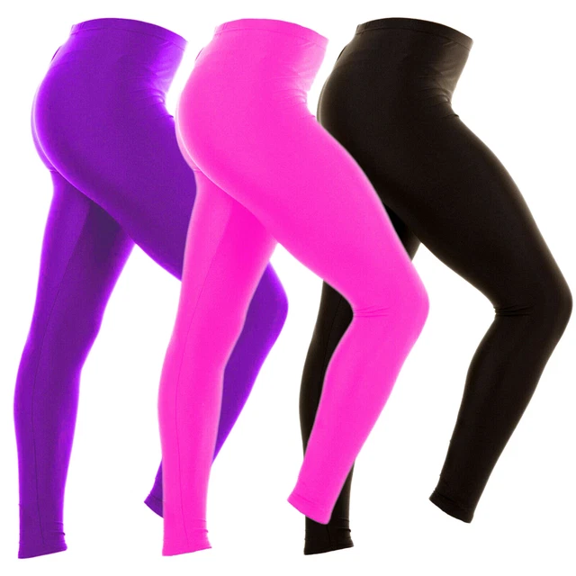 Girls Shiny Footless Leggings Children Ballet Dance Nylon Lycra Gym Yoga Pants