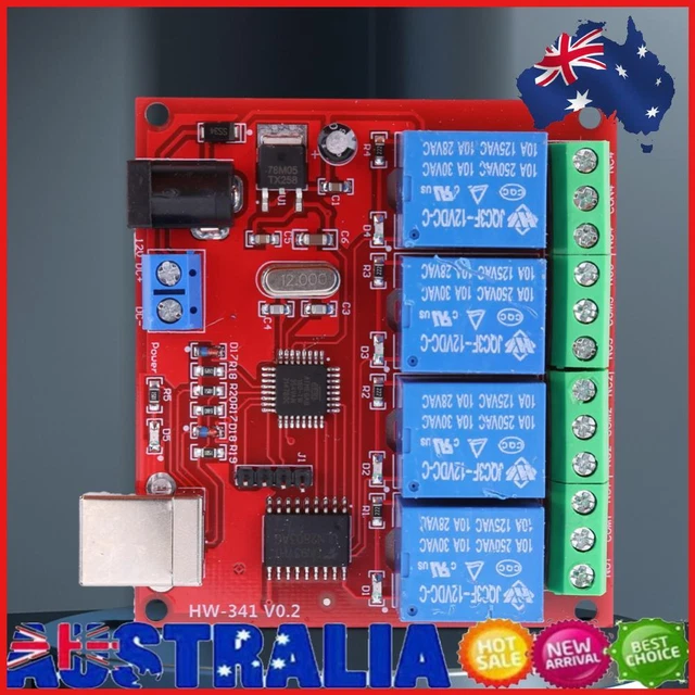 4/8 CHANNEL COMPUTER USB Control Switch-Free Relay Module DC 12V for ...