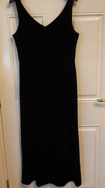 Vintage Opera By Richard’s Flattering Long Sleeveless Black Velvet dress SZ 16