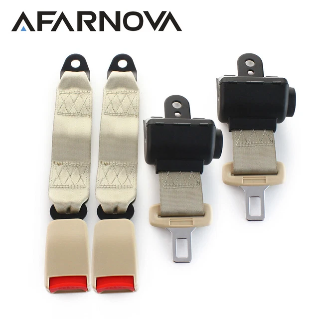 2 Sets 3-Point Harness Adjustable Seat Belt Lap Strap – Blue, Aluminum Alloy, For Cars