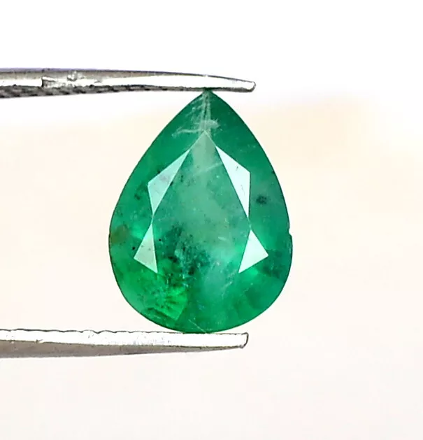 9x7 mm Natural Emerald Pear Cut 1.29 Cts Unheated Loose Certified Gemstone