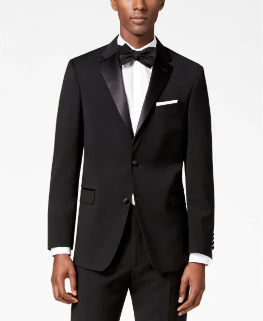 Tommy Hilfiger Men's Modern-Fit Flex Stretch Black Tuxedo Jacket 40L