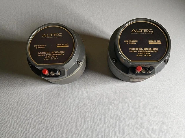 ALTEC 802-8G DRIVER Unit Pair 8 Ohm $956.37 - PicClick CA