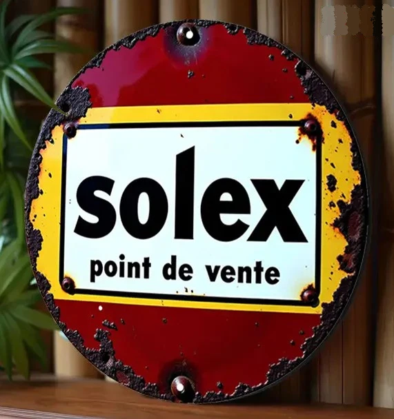 Plaque Métal Vintage Solex 1400 - Décoration Vélo/moto