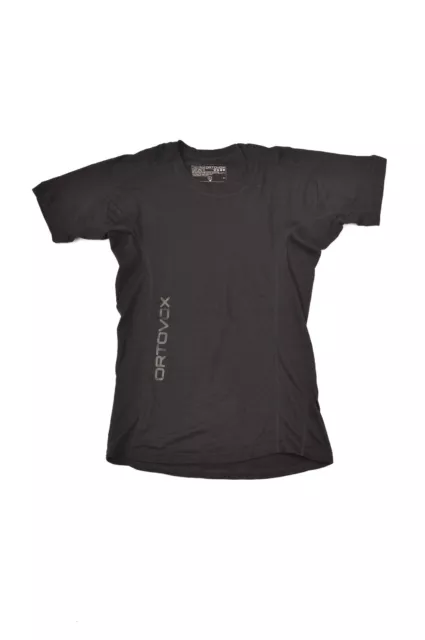 Ortovox Womens Merino Wool Short Sleeve Black T-Shirt Base Layer Size L