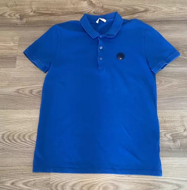Versace Collection Medusa men’s Polo Shirt Blue Cotton Mens Size Medium