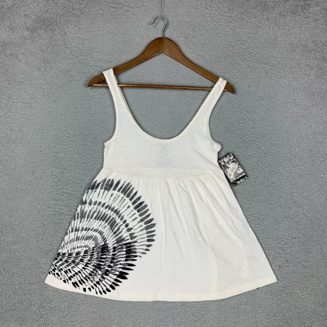 Hurley Tank Top Women's Medium Ivory Cotton Blend Babydoll Y2K 90's