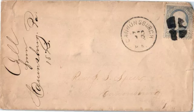 1873 Vintage Envelope Addressed to Rev. S. Speer Canonsburg PA - Penmanship!