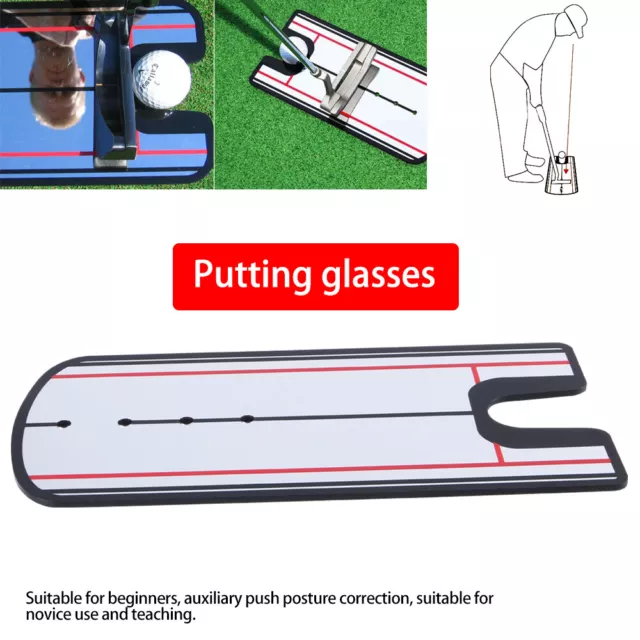 Golf Putting Training Mirror Eyeline Alignment Practice Trainer Aid Portable Kit