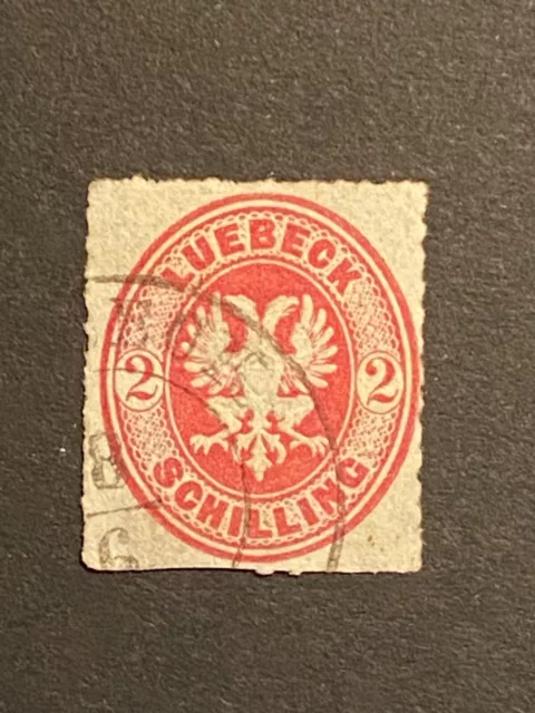 Lübeck 1863, MiNr. 10 A ( 2 S ), gestempelt