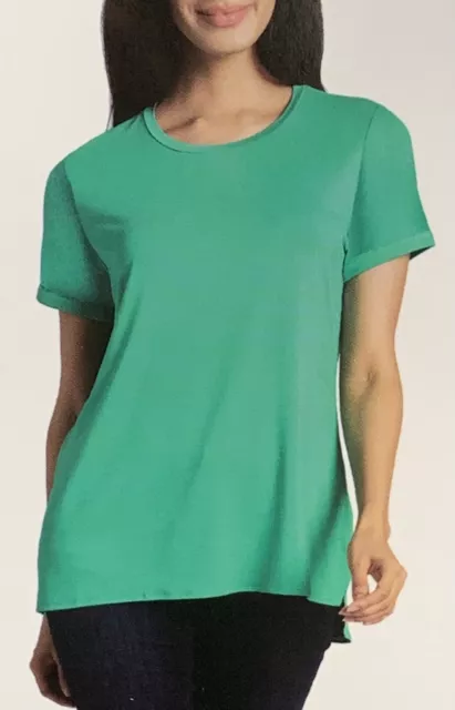 Ellen Tracy Women's Soft Knit Crew Neck Tunic Top, Emerald Green Medium