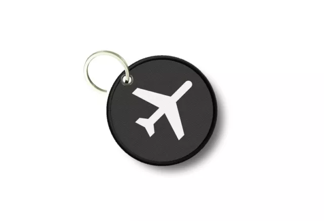 Porte cles clé clefs rond imprime double face avion aviation symbole