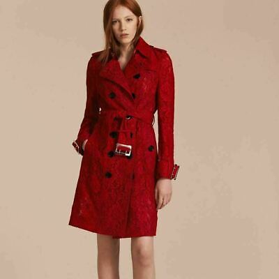 Women's Lace Honey RED Crochet Trench Coat All Sizes