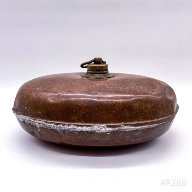 Antike Kupferbettflasche, Bettflasche, Wärmflasche „Rein Kupfer“ oval | 25cm 6