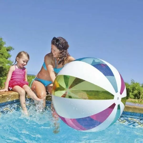 Giant Intex 42" pallone da spiaggia gonfiabile design a righe colorate palla jumbo - 107 cm