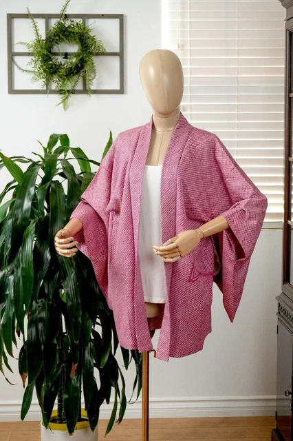 Dear Vanilla Japanese Silk Haori Jacket Women's Kimono Authentic Vintage Mint