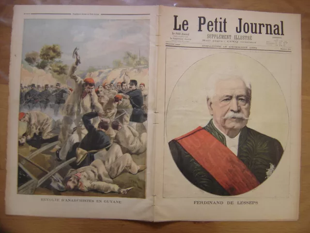 1894 LE PETIT JOURNAL 213 Ferdinand de Lesseps  Révolte en Guyane